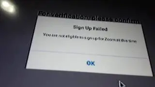 Zoom Sign Up Failed