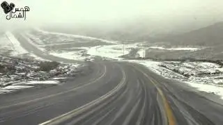 ثلوج تبوك طريق الحره 1435/2/10هـ HD