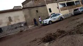 Cars Seen Strewn on Roadside After Storms Hit Mallorca