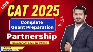LIVE CAT 2025 Partnership | Basic to CAT Level Questions | QA by Tarkashastra