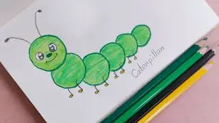 Let's Draw A cute Caterpillar 🐛| School Project/School Drawing idea ✨ #art #howtodraw #allwithwahida