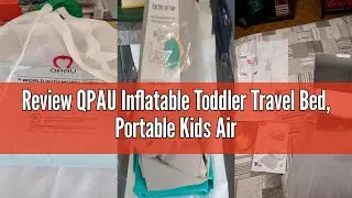 Review QPAU Inflatable Toddler Travel Bed, Portable Kids Air Mattress with Built-in Bumpers, Fast El