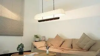 Modern Elegant Long Fabric Chandelier - Soft Ambient Lighting for Home