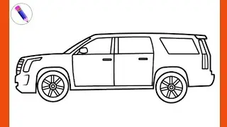 How to Draw a 2015 Cadillac Escalade ESV - Easy Drawing Tutorial