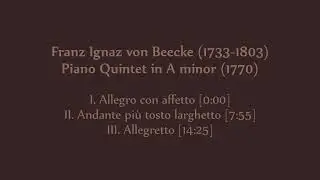 Piano Quintet (1770) - Franz Ignaz von Beecke (1733-1803)