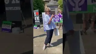 Kate Harris of LGB Alliance speaking at the #WomenwontWheesht event in Glasgow on 20th July 2021