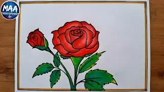 How to Draw Rose | Rose Day Drawing | Valentines Day Drawing | Happy Valentines Day Drawing #rose 