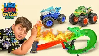 Hot Wheels Dragon Demolition &ndash; Распаковка и игра &laquo;Акулы против Динозавров&raquo;