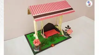 DIY miniature swing making at home | How to make a cardboard swing | cardboard craft ideas