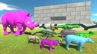 Escape from CRAZY PINK RHINO - Animal Revolt Battle Simulator