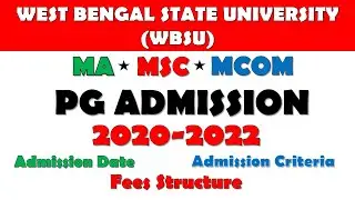 wbsu pg admission-2020 || post graduation admission session 2020-2022 ||West Bengal State University