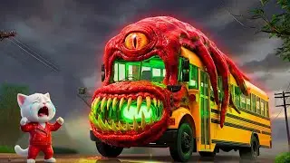 Kitten Faced a Mutated School Bus Monster on the Way to School 😨🚌 | Ai Cat