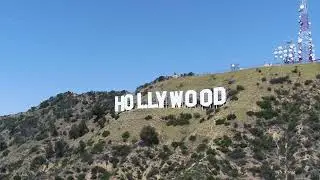 Hollywood sign drone footage