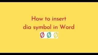 How to insert dia symbol in Word