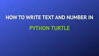 How to write number and text in Python. Turtle Tutorial