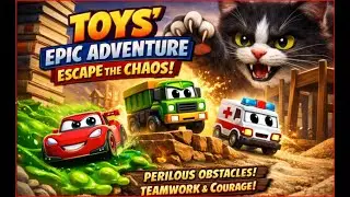 3 Toy Cars VS. The CAT-ACLYSM! (The EPIC 9-Minute Rescue Mission)