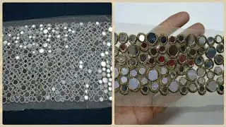 Mirror work lace design on dress detail video part 2