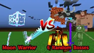 Moon Warrior vs 6 Random Bosses | Minecraft Mob Battle