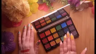 Makeup ASMR e.l.f. x JKissa customizable rainbow palette and brushes 🌈🐶