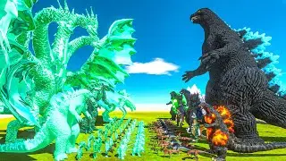 Green Team King Ghidorah VS Heisei Godzilla Team Space, Super, Burning, Dinosaurs - ARBS