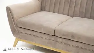 Collins Mid Century Velvet Sofa With Gold Legs
