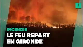 L'incendie en Gironde repart et s'étend vers les Landes