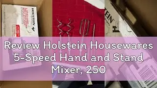 Review Holstein Housewares 5-Speed Hand and Stand Mixer, 250W Power with LED Light, Black and Stainl