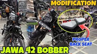 JAWA 42 BOBBER me kardi Decent Modification 😍| Proper Heavy Back Seat 🔥 Crash Guard 😮