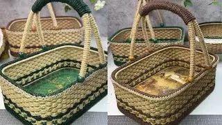 Easy Craft a Handle Basket with Jute Rope and Foam Board for Beginners at Home#diy #handmade #craft