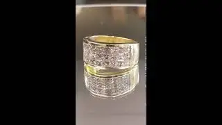 18K yellow gold 2.70ct princess diamond invisible set band ring 10.2g