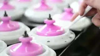 The stunt scooter wheels are currently undergoing PU (polyurethane) resin casting.#scooter #scoot