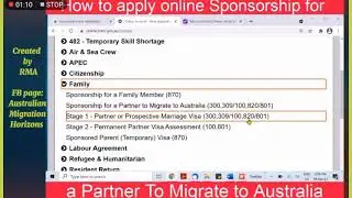 Partner Visa #Form40SP : HOW TO APPLY ONLINE Sponsorship for a Partner Visa #SpouseVisa