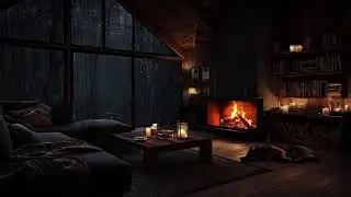 Listening to the Sound of Rain Outside a Warm Cabin Surrounded by Trees