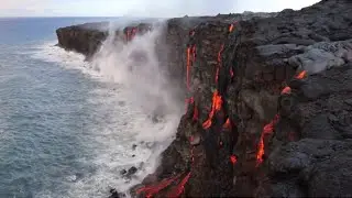 Big Island Lava Flow into the Ocean