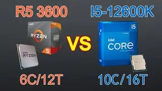 R5 3600 vs i5 12600K benchmarks and gaming test