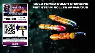 Gold Fumed Color Changing Frit Glass Steam Roller   P2147 JM
