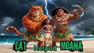 Cat helped Moana😻to save Island🏝️#animation #ai #cat #story #fyp