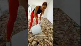 OMG! Amazing Kitchen with a Sand Seashell Epoxy Floor #epoxy #renovation #interiordesign