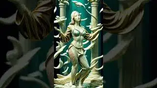 Dancing Golden Sculptures Art | Modern Fantasy Female Statue Design | @SomanyMedia #shorts