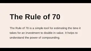 The Rule of 70