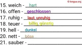 Adjektive, Gegenteil, Opposites, gro&szlig;, klein, alt, jung, sch&ouml;n, h&auml;sslich, Adjective, German language