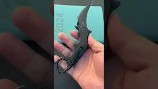 KUBEY KU298B  Rogue Recurve Karambit Folding Knife Black G10 Handle 2.91