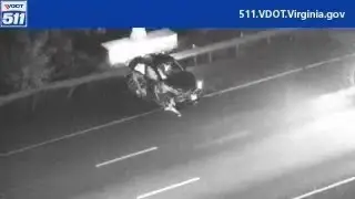 Driver Crashes Into Guardrail & Hits Overhead Sign Pillar But Nobody Cares In Strafford, Virginia