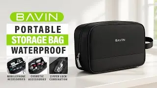 BAVIN BE20 Storage Capacity Waterproof Toiletry Bag w/ Lock For Cables Chargers Cosmetic & Makeup