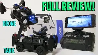 UNBOXING & LETS PLAY - TANK RC + DRONE!! - 2 in 1 transformer - JJR/C H40WH -  FULL REVIEW!