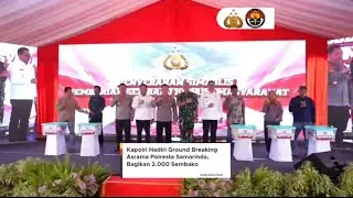 Kapolri Hadiri Ground Breaking Asrama Polresta Samarinda, Bagikan 2.000 Sembako