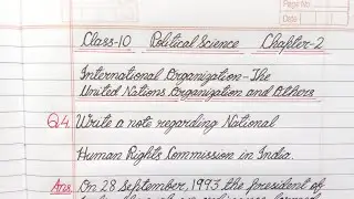 Write a note regarding National Human Rights Commission in India. / Class 10 / Political Science