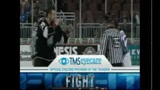 CHL Rapid City-Wichita hockey fight - Sawyer vs Boogaard 11/9/12