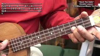 🎄 Deck The Halls Easy Ukulele Lesson - Christmas @EricBlackmonGuitar