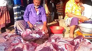 Amazing Beef  Meat Cutting Skills In Village Meat Market।। Professional Beef Cutting Master ।।